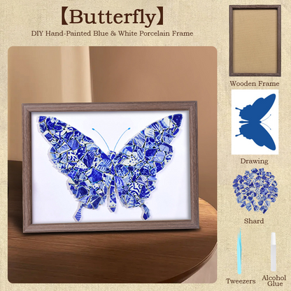 Handmade DIY Blue and White Porcelain Mosaic Ceramic Painting | Zen Ara Grove