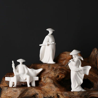 Kung Fu Spirit Ceramic Figurine – Calm Strength, Silent Power | Zen Ara Grove