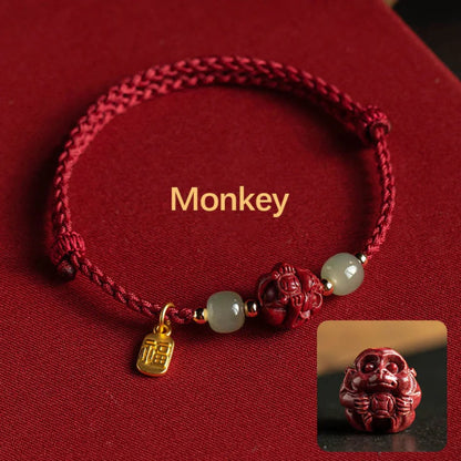 LIMITED TIME OFFER-Handmade Adjustable Red Cord Bracelet – 12 Chinese Zodiac for Good Fortune | Zen Ara Grove