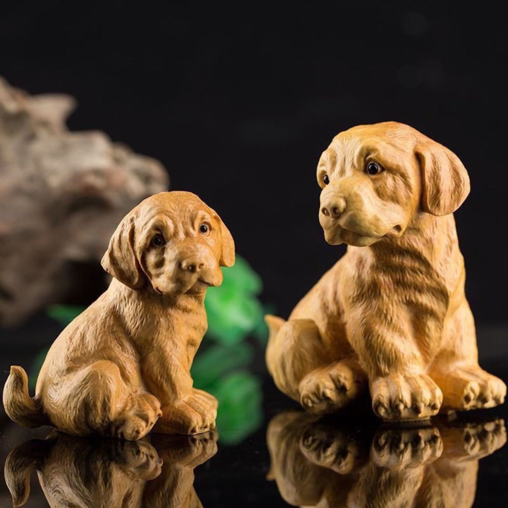 Juniper Wood Zodiac Dog Sculpture – Symbol of Loyalty and Prosperity | Zen Ara Grove