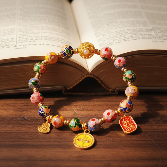 Feng Shui Cloisonné Prosperity Bracelet | Zen Ara Grove