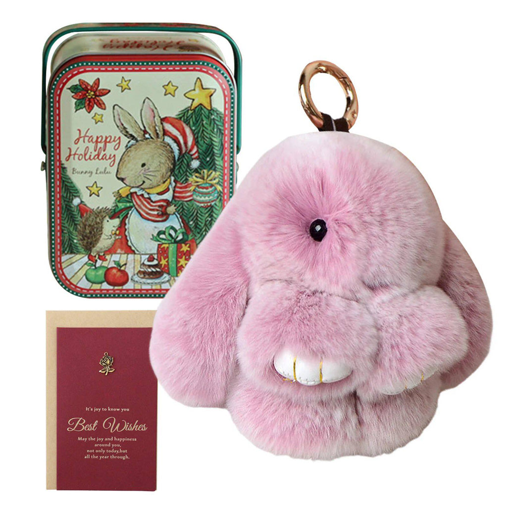 Fluffy Bunny Keychain – Symbol of Warm Blessing | Zen Ara Grove