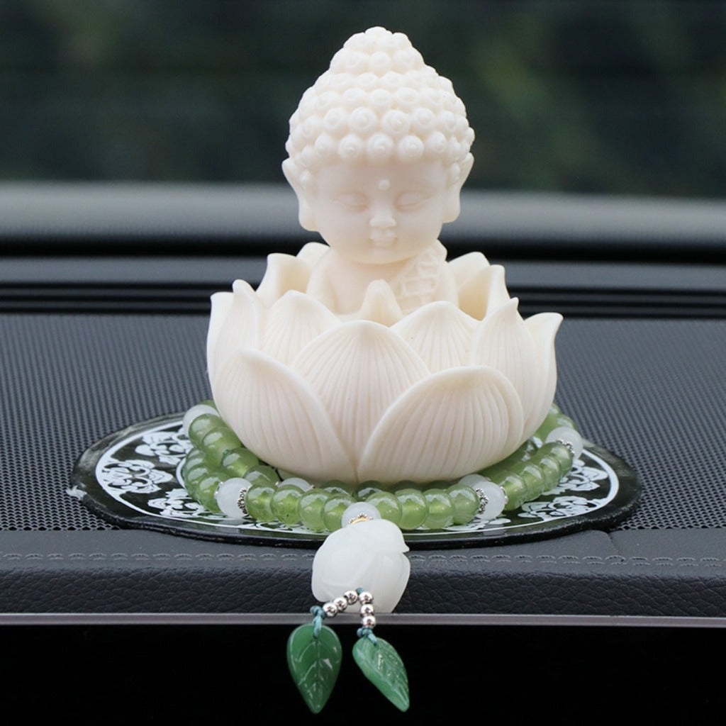 Handmade Golden Lotus Buddha Figurine – Symbol of Serenity, Wisdom & Inner Peace | Zen Ara Grove