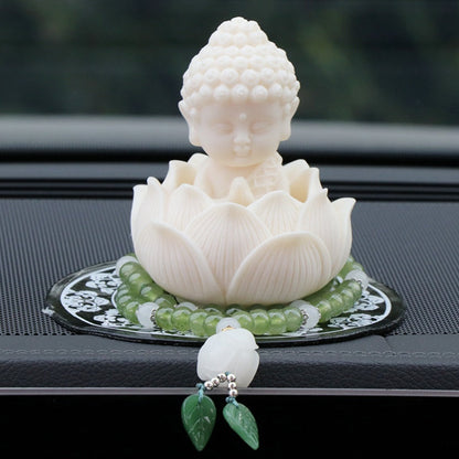 Handmade Golden Lotus Buddha Figurine – Symbol of Serenity, Wisdom & Inner Peace | Zen Ara Grove