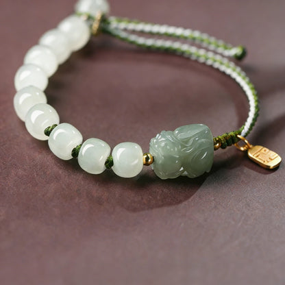 Hand‑Carved Jade Pixiu Bracelet — Meaning of Prosperity| Zen Ara Grove