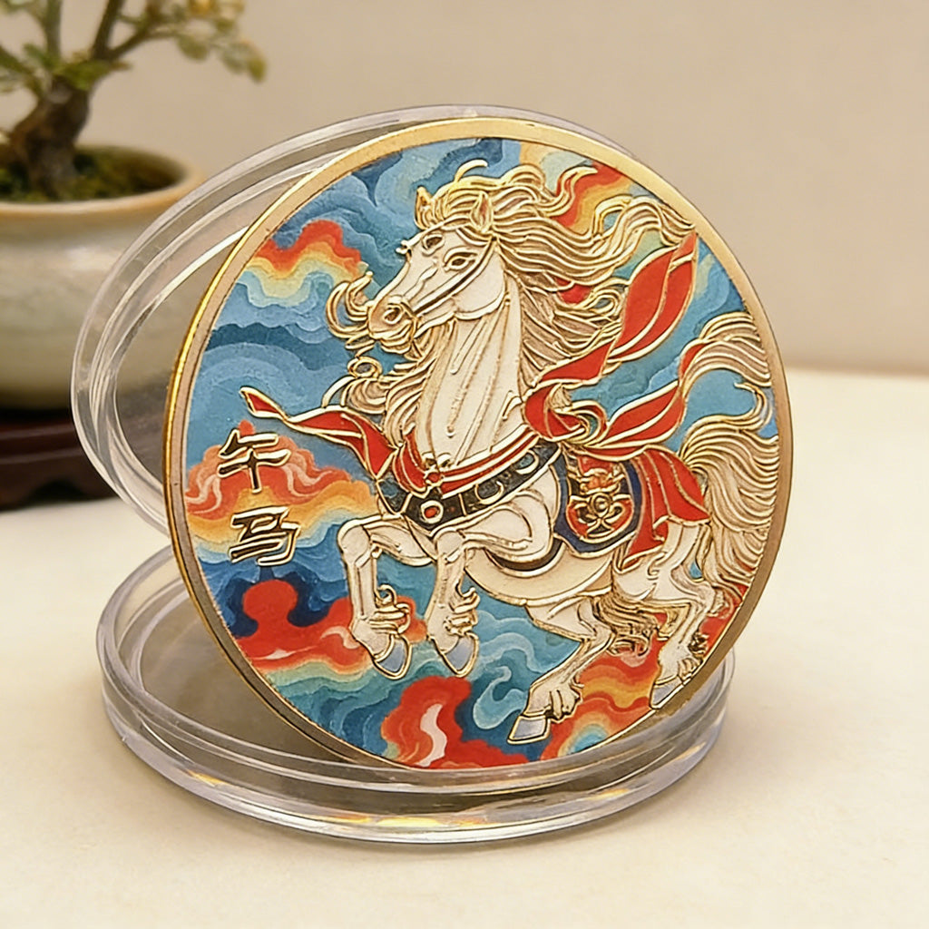 Colorful 12 Zodiac Challenge Coin Collection – Fortune & Harmony | Zen Ara Grove