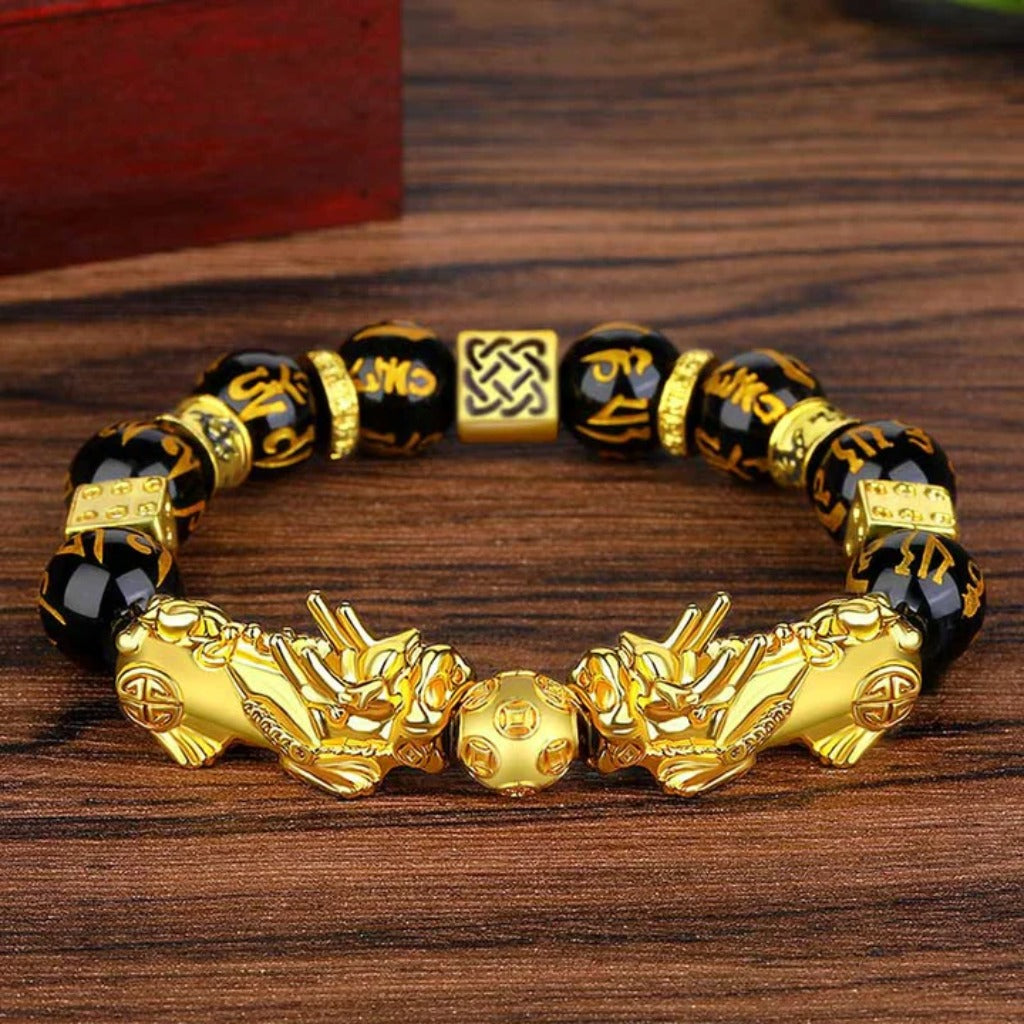 Golden Pixiu Prosperity Bracelet – Double Fortune, Timeless Style | Zen Ara Grove