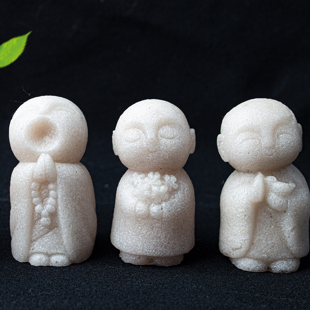 Quartz Buddha Figurine Set · Symbols of Guidance, Protection & Compassion | Zen Ara Grove
