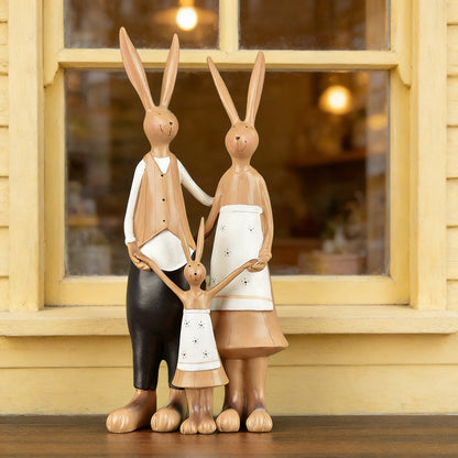 Bunny Family Figurine Set – Handcrafted Rabbits Symbolizing Love, Warmth & Togetherness | Zen Ara Grove