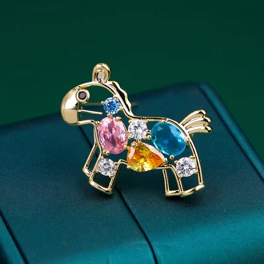Swift Success – Horse Year Alloy Brooch Symbolizing Good Fortune | Zen Ara Grove