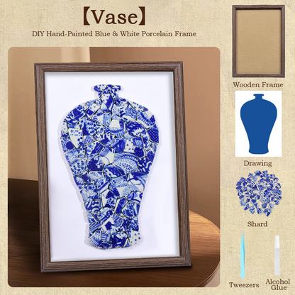 Handmade DIY Blue and White Porcelain Mosaic Ceramic Painting | Zen Ara Grove