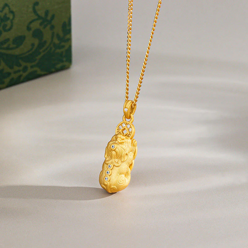 S925 Sterling Silver Pixiu Vajra Pendant Necklace – Prosperity & Protection | Zen Ara Grove