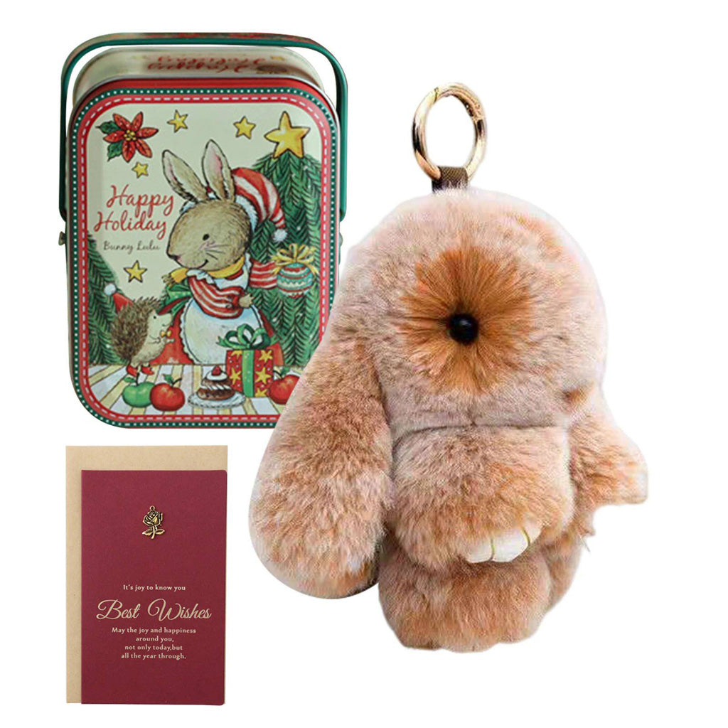 Fluffy Bunny Keychain – Symbol of Warm Blessing | Zen Ara Grove