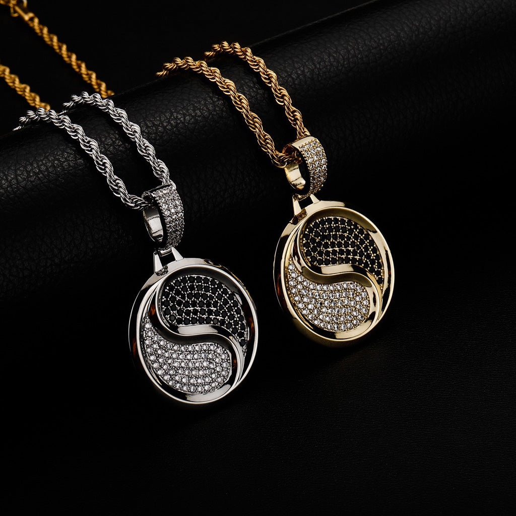 Tai Chi Yin-Yang Diamond Pendant Necklace – Balance & Protection | Zen Ara Grove