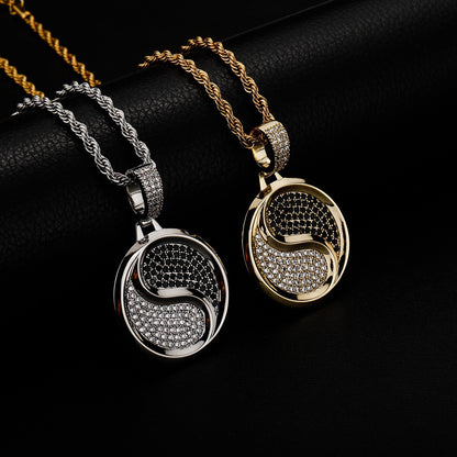 Tai Chi Yin-Yang Diamond Pendant Necklace – Balance & Protection | Zen Ara Grove