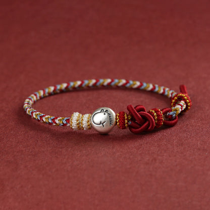 999 Silver 12 Zodiac Bead Braided Multi‑Color Adjustable Bracelet –Fortune & Peace | Zen Ara Grove