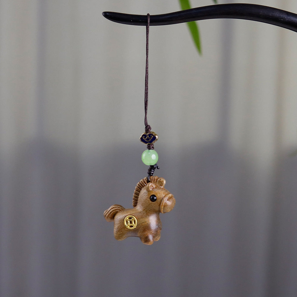 Handcrafted Wooden Horse Keychain –Luck & Protection | Zen Ara Grove