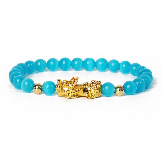 Gold Pixiu Gemstone Bracelet – Symbol of Luck and Positive Energy | Zen Ara Grove