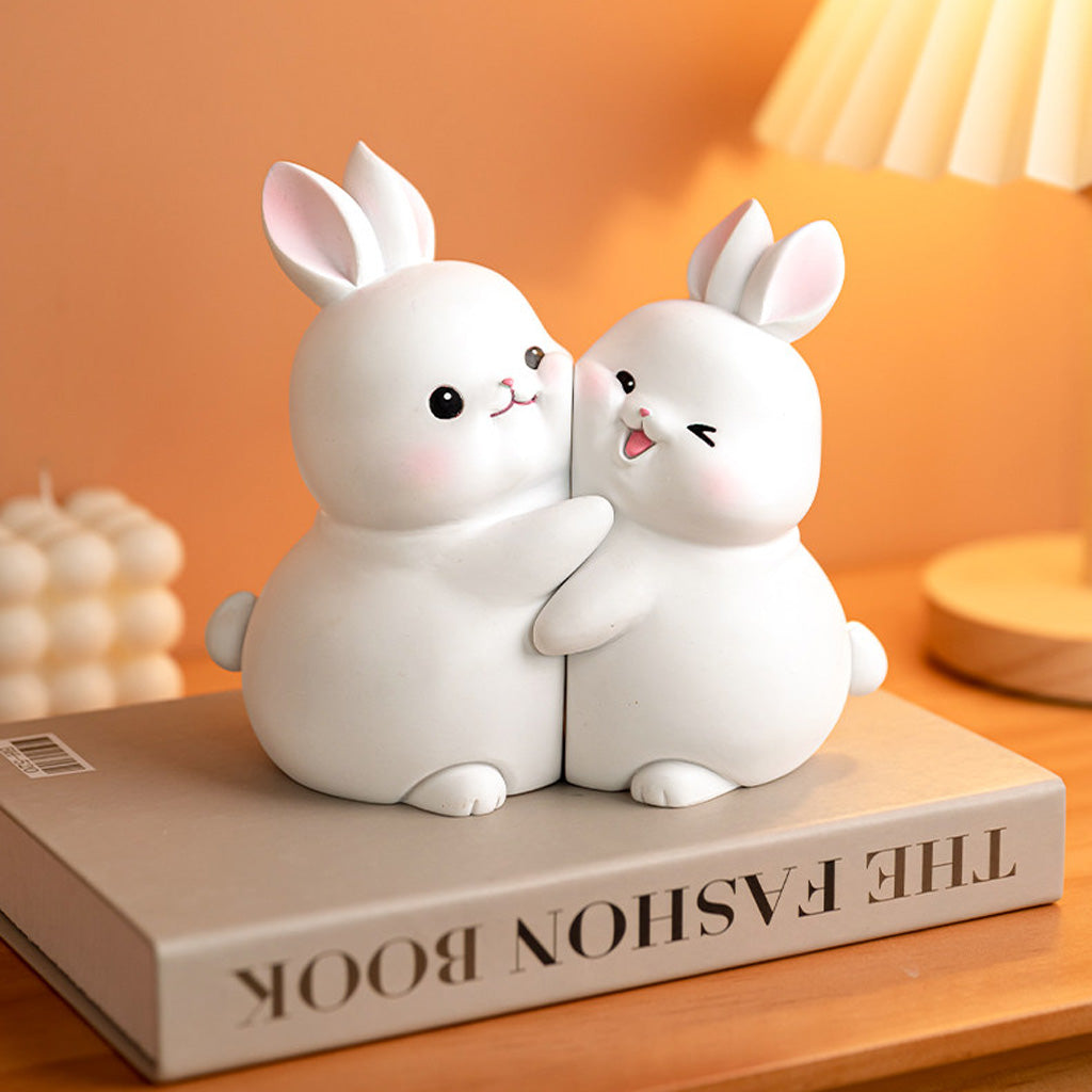 Bunny & Duck Hug Figurine Set – Symbol of Warmth & Blessing | Zen Ara Grove