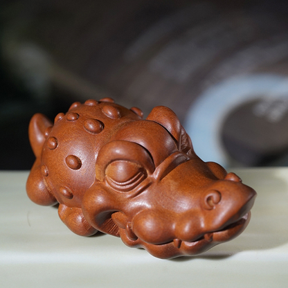 Hand-Carved Wooden Crocodile Figurine – Crafted Charm and Natural Warmth | Zen Ara Grove