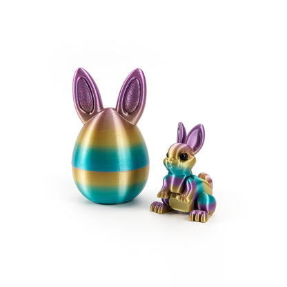 3D Printed Easter Bunny Egg Figurine – Symbol of Hope & Renewal | Zen Ara Grove