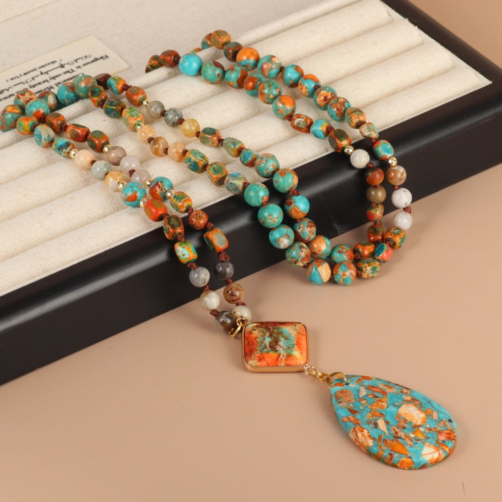 Bohemian Natural Stone Necklace – Yoga & Meditation Energy Jewelry | Zen Ara Grove