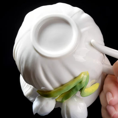 Limited Time Offer · Handcrafted Heritage Porcelain Cup – Tulip Blossoms Growing from the Surface | Zen Ara Grove