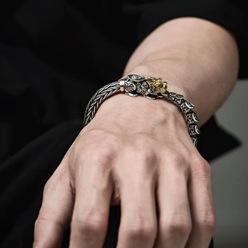 $9.99 LIMITED TIME OFFER Vintage Copper Coin Pixiu Bracelet – Men’s Talisman of Fortune & Strength | Zen Ara Grove