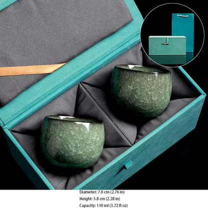 Handcrafted Ceramic Teacup with Unique Ice Crack Pattern | Zen Ara Grove