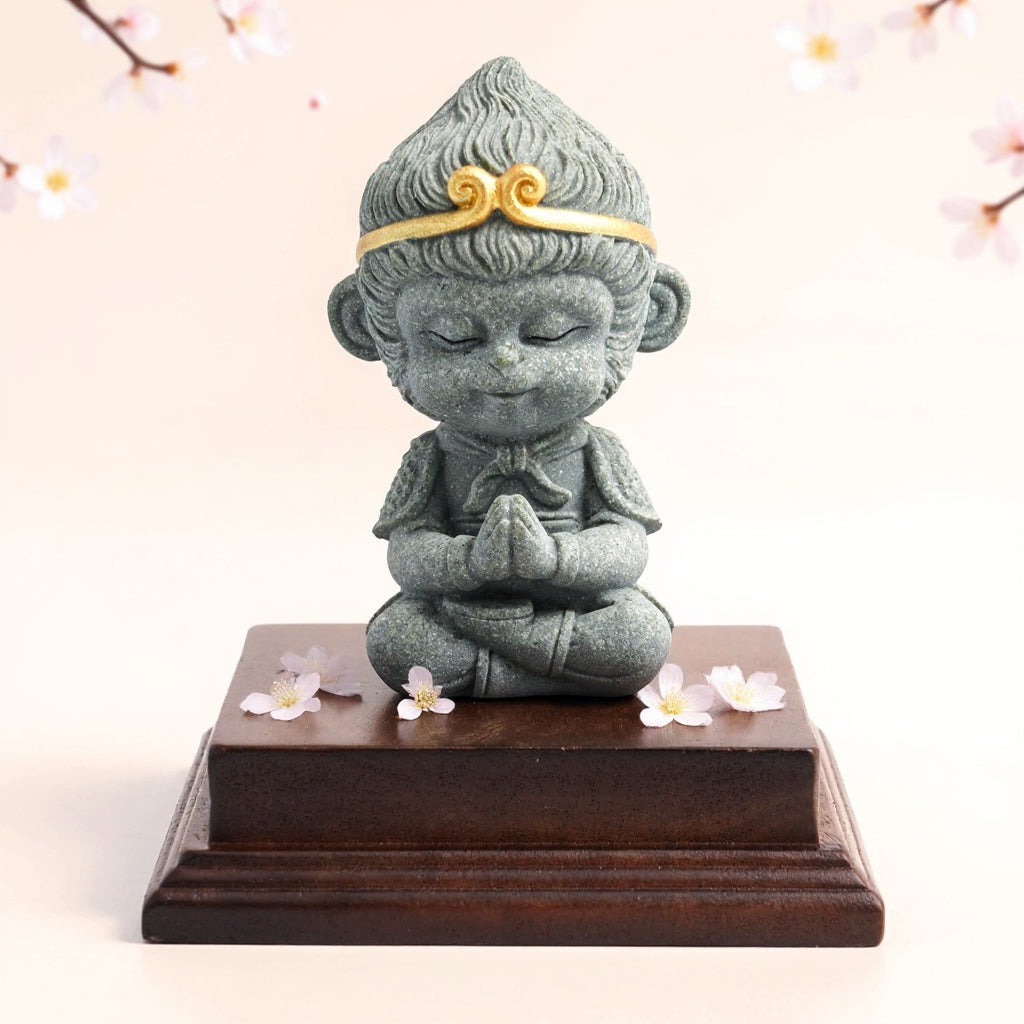 Stone "Monkey King" Wukong Statue – The Great Saint of Battle Folk Art Sculpture | Zen Ara Grove