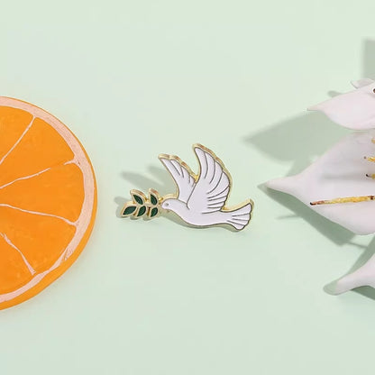 Peace Dove Holding Olive Branch Pin – Timeless Emblem of Peace | Zen Ara Grove