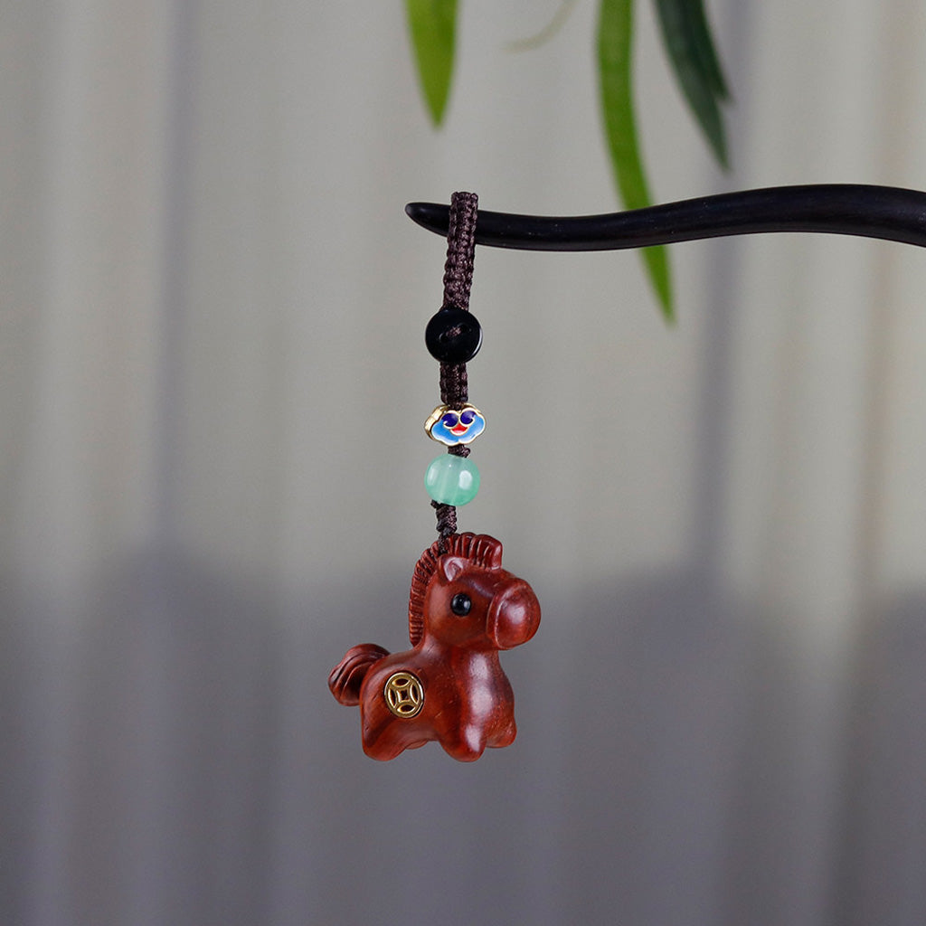 Handcrafted Wooden Horse Keychain –Luck & Protection | Zen Ara Grove