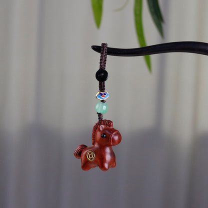 Handcrafted Wooden Horse Keychain –Luck & Protection | Zen Ara Grove
