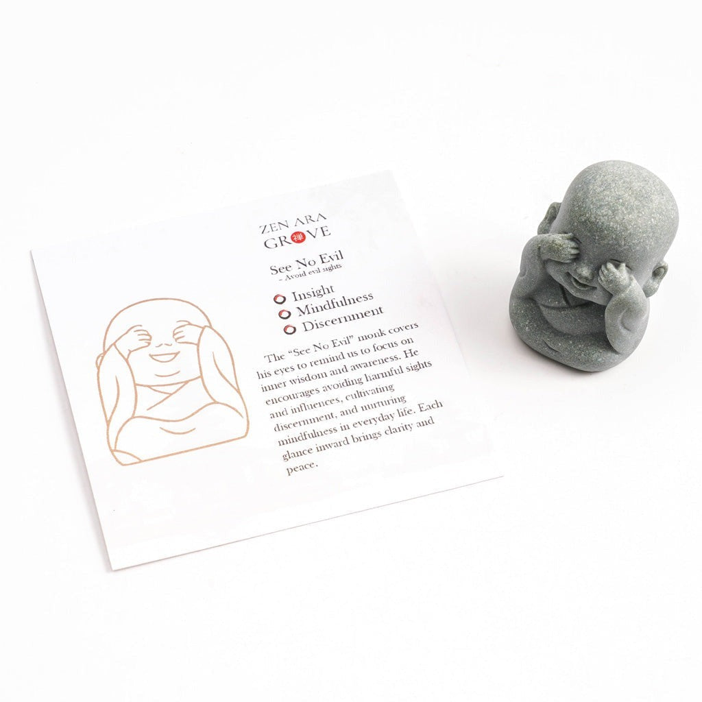 Green Sandstone"The Meaning Behind the Pose of the Monks"— Meaning Card Set | Zen Ara Grove