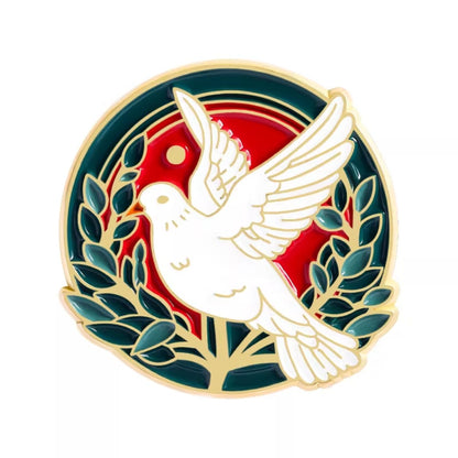 LIMITED TIME OFFER · Olive Branch Encircled Dove Brooch – Timeless Emblem of Peace and Compassion | Zen Ara Grove