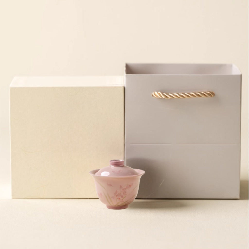 Pink Hand-Painted Magnolia Ceramic Teacup – Artistic Color Glaze Drinkware | Zen Ara Grove