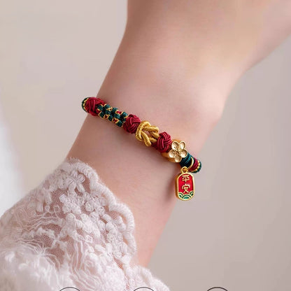 DIY Handwoven Red Cord Bracelet with Gold-Tone Fortune Bead – Make Your Own Lucky Charm | Zen Ara Grove