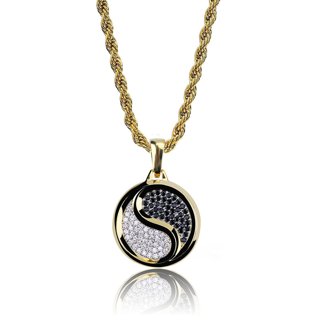 Tai Chi Yin-Yang Diamond Pendant Necklace – Balance & Protection | Zen Ara Grove
