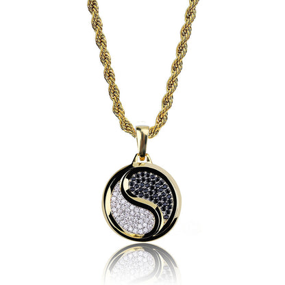 Tai Chi Yin-Yang Diamond Pendant Necklace – Balance & Protection | Zen Ara Grove