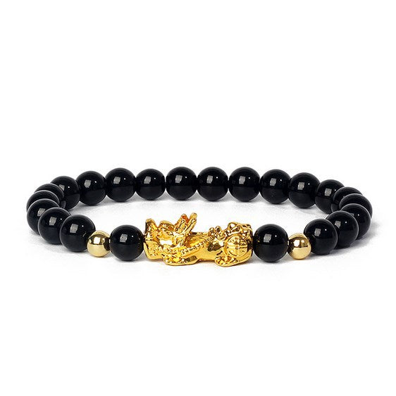 Gold Pixiu Gemstone Bracelet – Symbol of Luck and Positive Energy | Zen Ara Grove