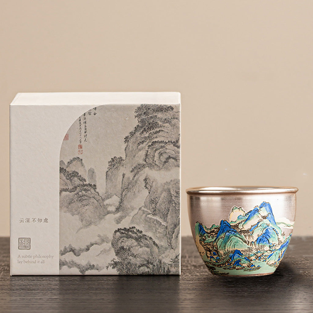 999 Silver Tea Cup – Emblem of Serenity & Blessing – Fine Hammered Finish | Zen Ara Grove