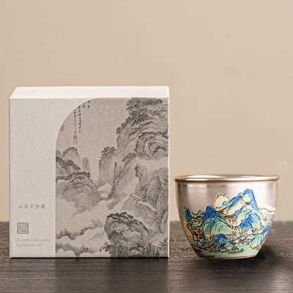 999 Silver Tea Cup – Emblem of Serenity & Blessing – Fine Hammered Finish | Zen Ara Grove