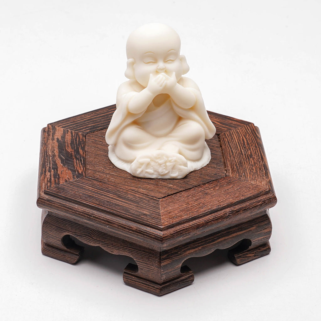 Hand-Carved Tagua Nut "The Three Little Zen Monks" Figurines | Zen Ara Grove
