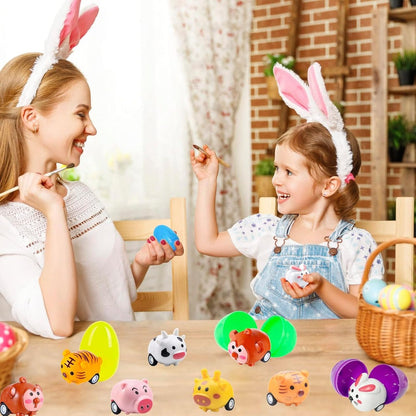 Easter Surprise Egg Animal Pull‑Back Car Toy Set – Fun Blind Box Gifts for Children | Zen Ara Grove
