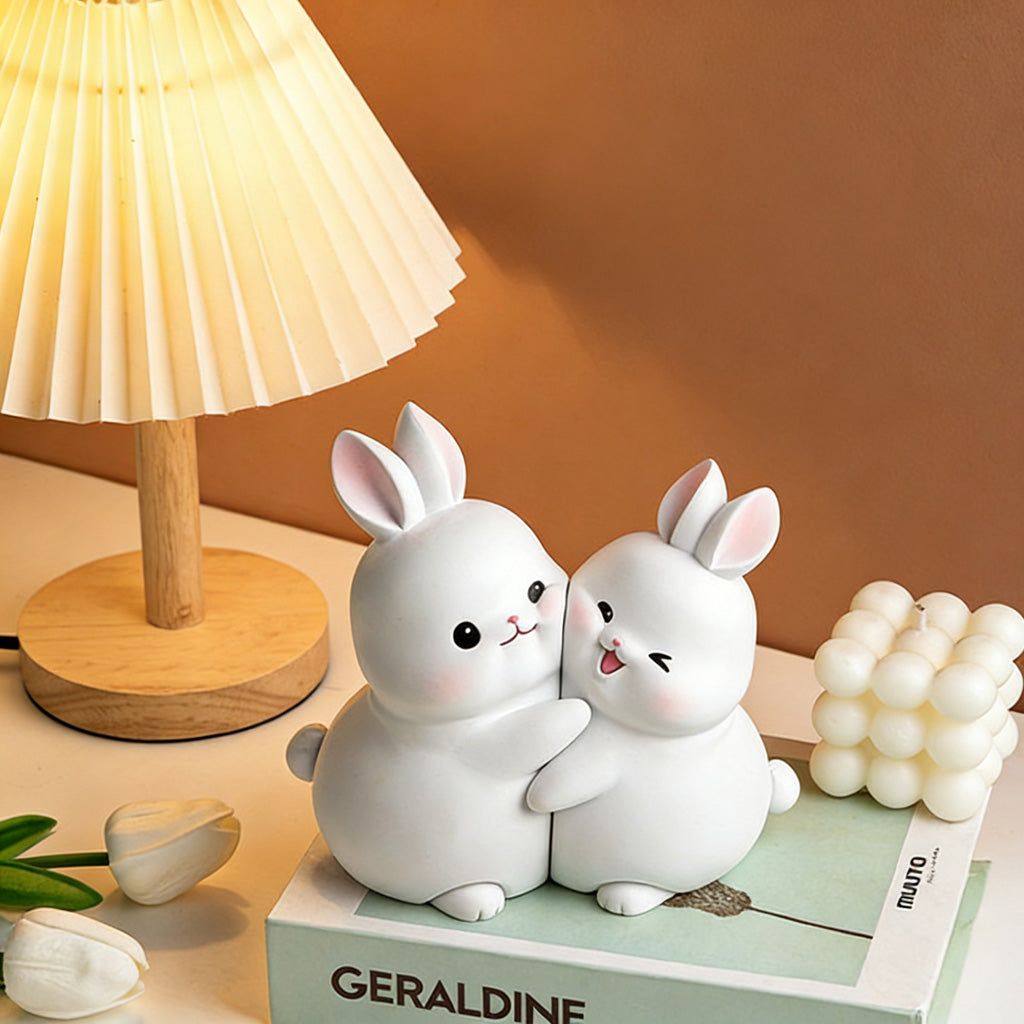 Bunny & Duck Hug Figurine Set – Symbol of Warmth & Blessing | Zen Ara Grove