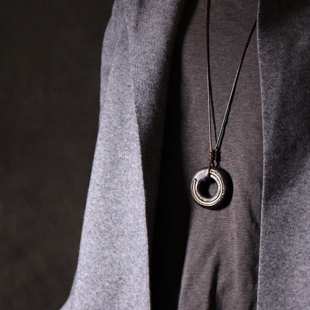 Zen Circle Ebony Wood Necklace Pendant – Peace & Calm | Zen Ara Grove