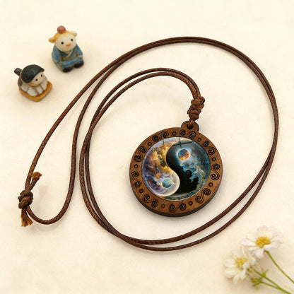 Limited Time Offer · Yin-Yang Galaxy Wood Necklace – Balance & Harmony | Zen Ara Grove
