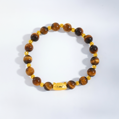 Guardian Kitty Bracelet – Empowering Design with Tiger Eye Energy | Zen Ara Grove
