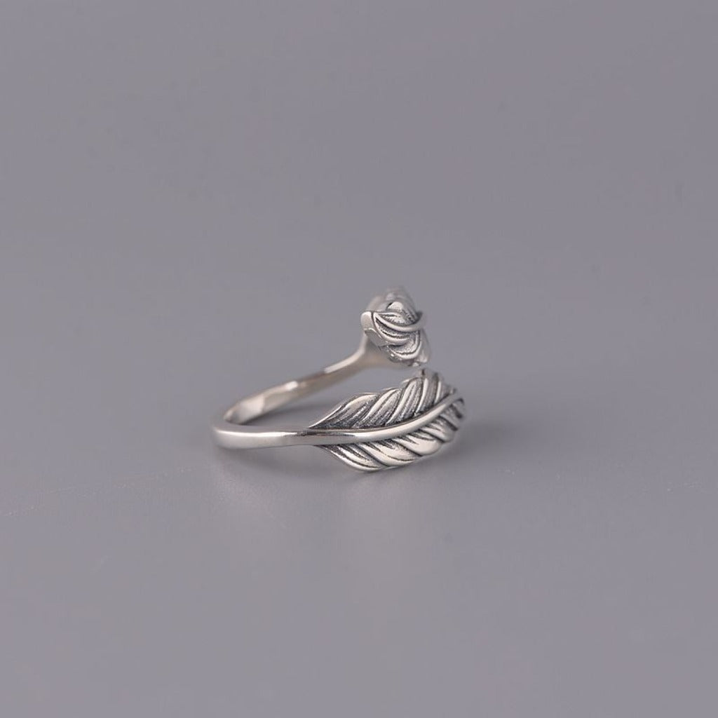 S925 Silver Zen Leaf Ring – Minimalist Mindfulness | Zen Ara Grove