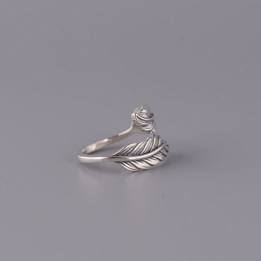 S925 Silver Zen Leaf Ring – Minimalist Mindfulness | Zen Ara Grove
